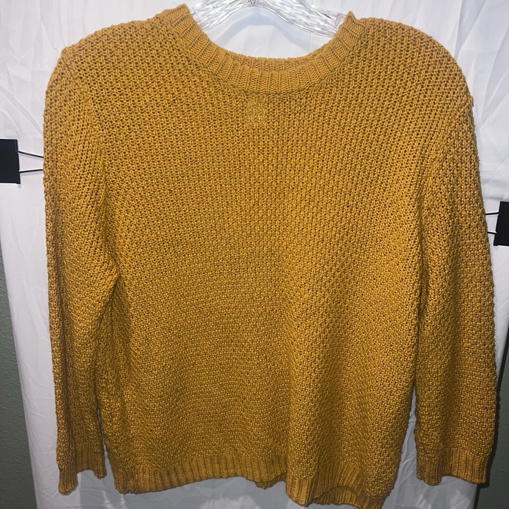 Forever 21 Girls Mustard Yellow Crewneck Knit Sweater Size 13/14 Cottagecore